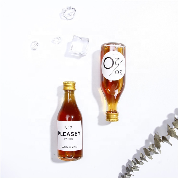 Stocked Wholesale Transparent 50ml Empty Mini Clear Vodka Whisky Glass Liquor Bottles 50 ml