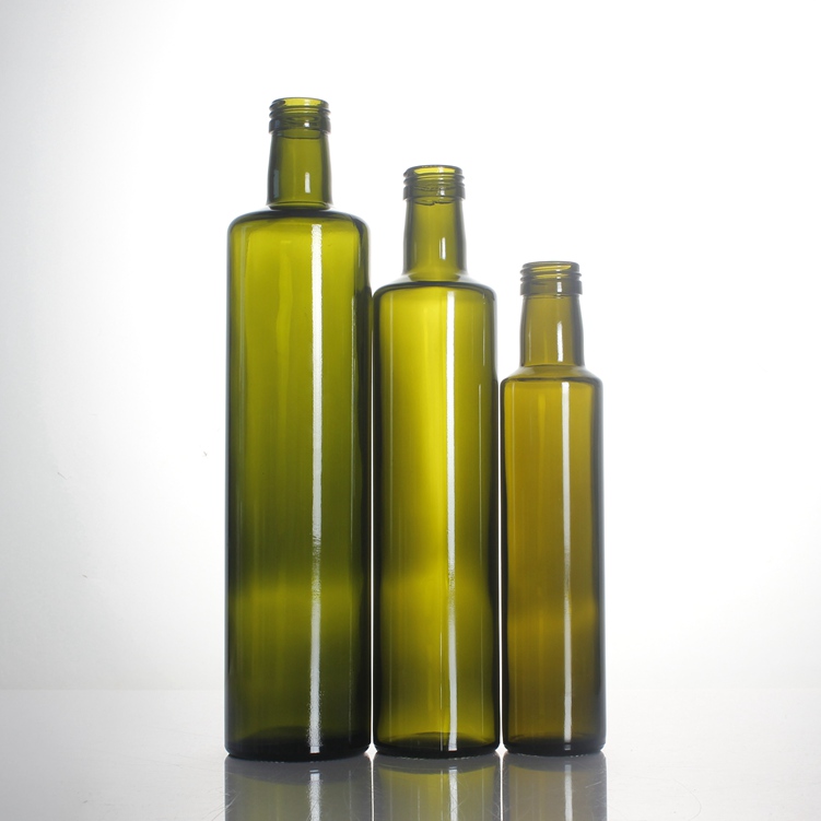 Stocked ready to ship 250ml 500ml 750ml 1000ml dark green amber clear round square EVOO olive oil glass bottle