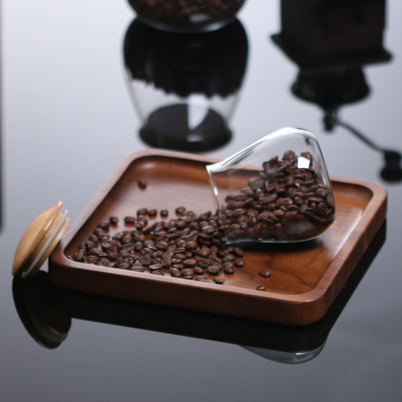 Stocked small candy pudding glass spice jar with wooden top lid