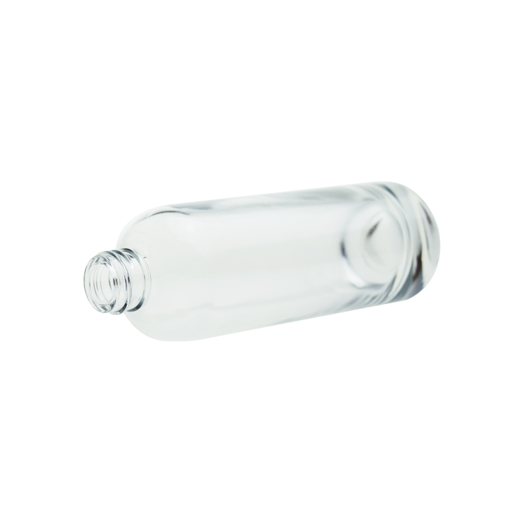 Stocks 100ml clear glass bottle with bamboo cap for oil, toner, lotion