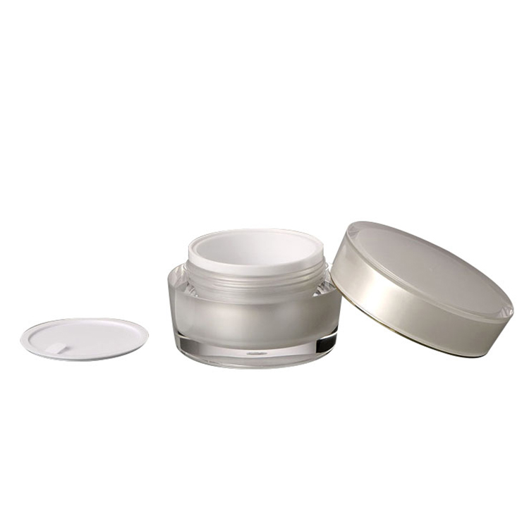 Stocks 5g 15g 30g 50g pearl white taper acrylic jar cream jar