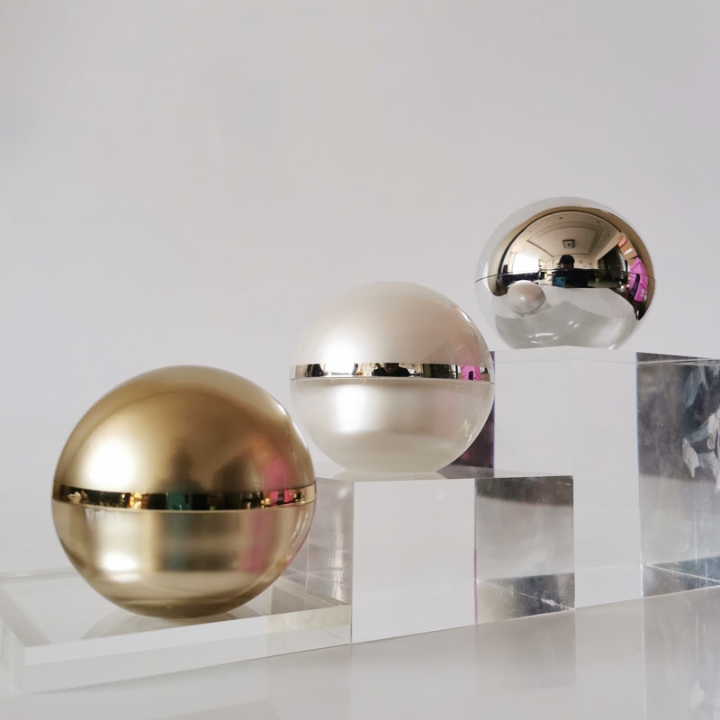 Stocks ball shape jar new acrylic cosmetic cream jar 30ml custom logo