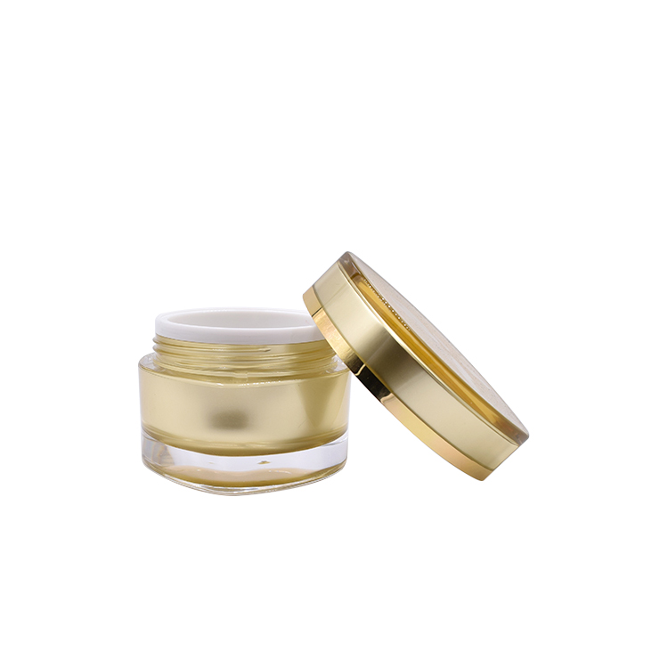 Stocks skin care 2oz eye shape cream jar acrylic gold 50g face mask packaging jar