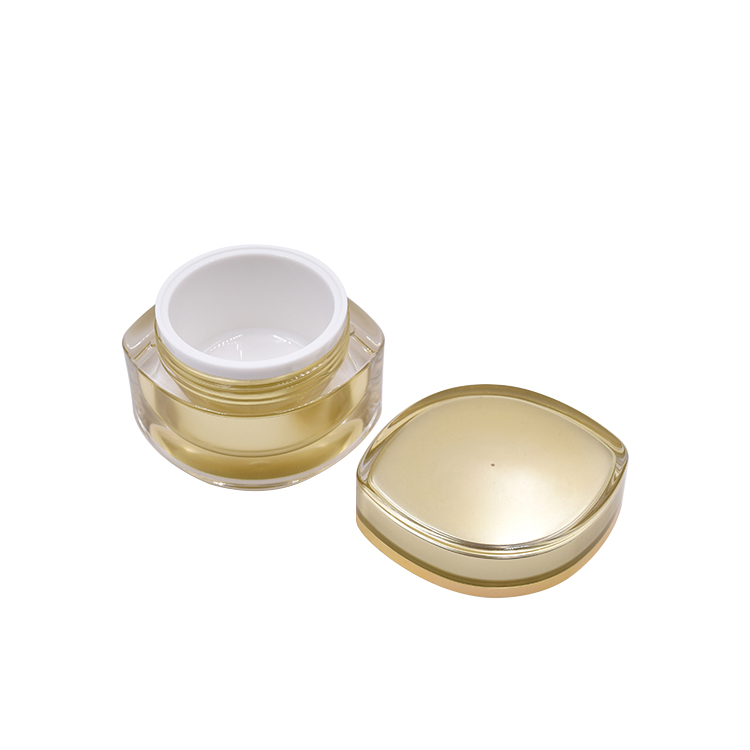 Stocks skin care 2oz eye shape cream jar acrylic gold 50g face mask packaging jar