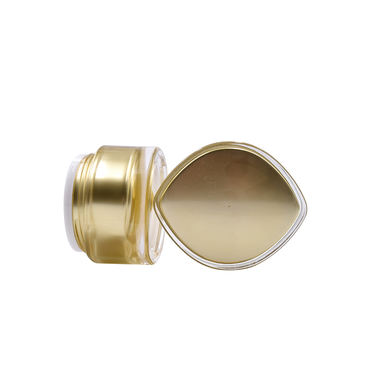 Stocks skin care 2oz eye shape cream jar acrylic gold 50g face mask packaging jar