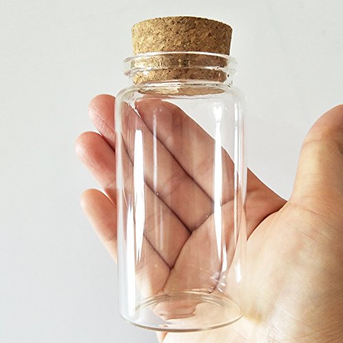 Storage Bottle 100ml Small Glass Bottles Vials Jars with Cork Stopper 47x90mm