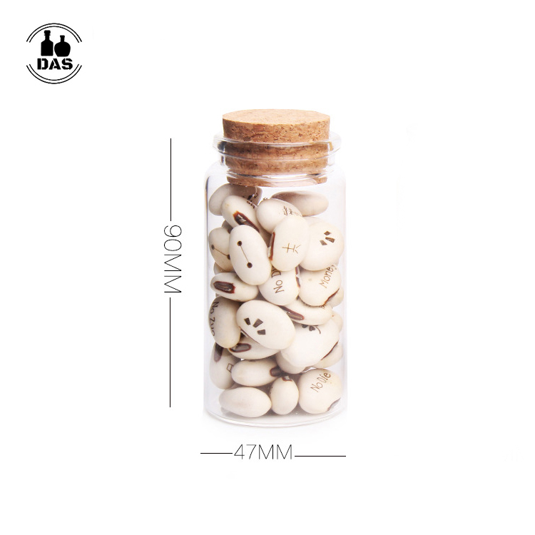 Storage Bottle 100ml Small Glass Bottles Vials Jars with Cork Stopper 47x90mm