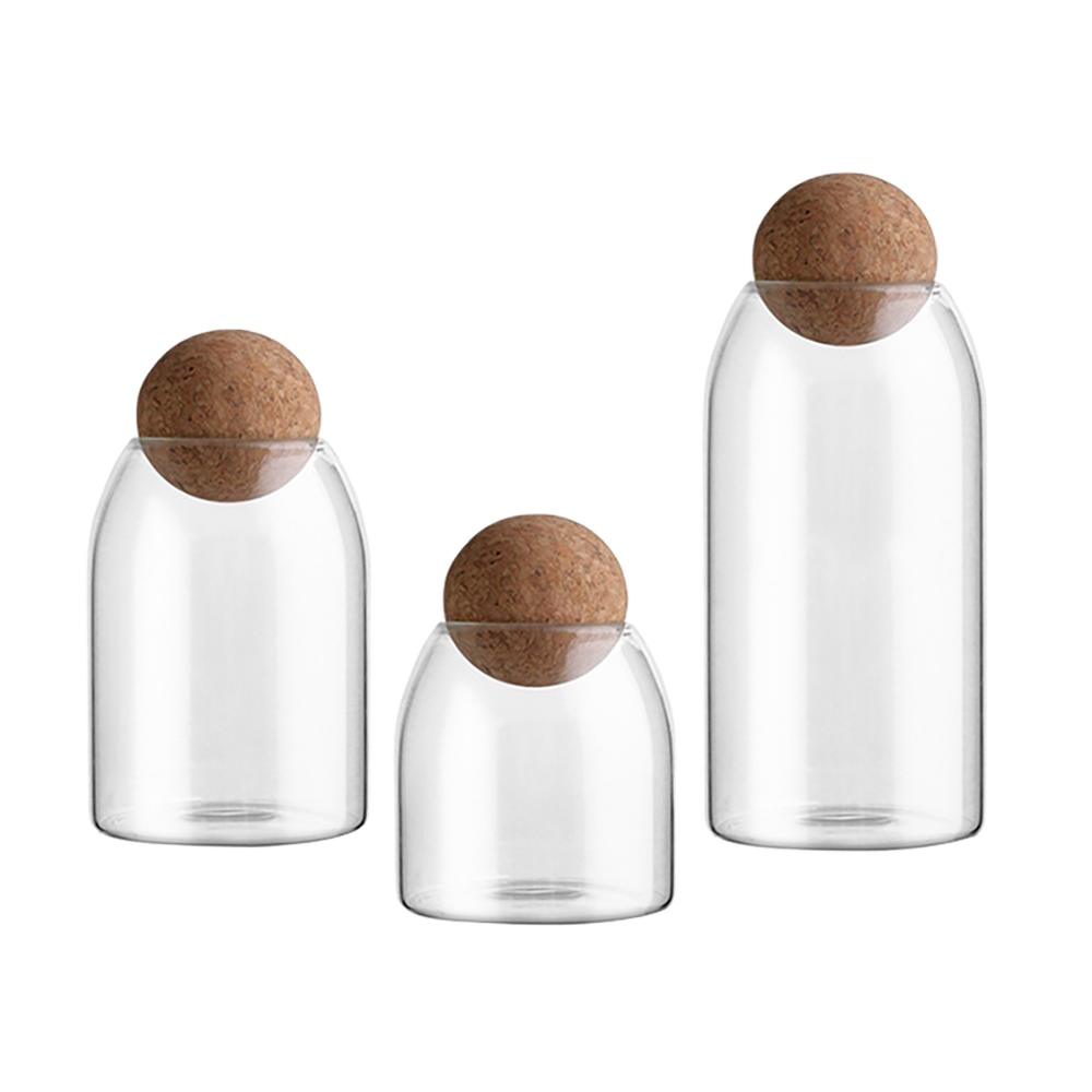 Storage Bottle Glass Cork Sealed Can Storage Tank Grains Jar Creative Cork Tea Containers Kitchen Storage