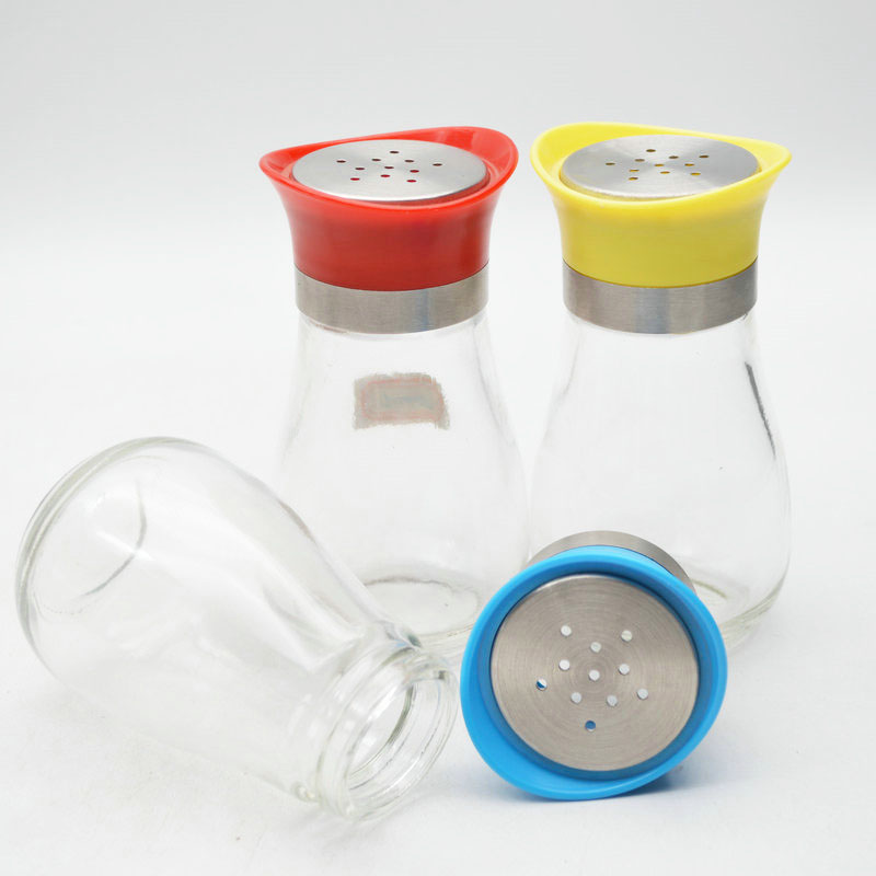 Storage Container 120 ml Cylindrical Glass Jar Salt Pepper Herb Flavoring Spice Bottle Spice Jar