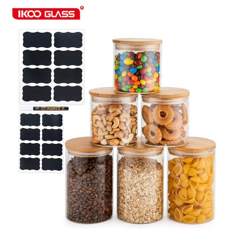 Storage Jar Made of Borosilicate Glass with Bamboo Lid