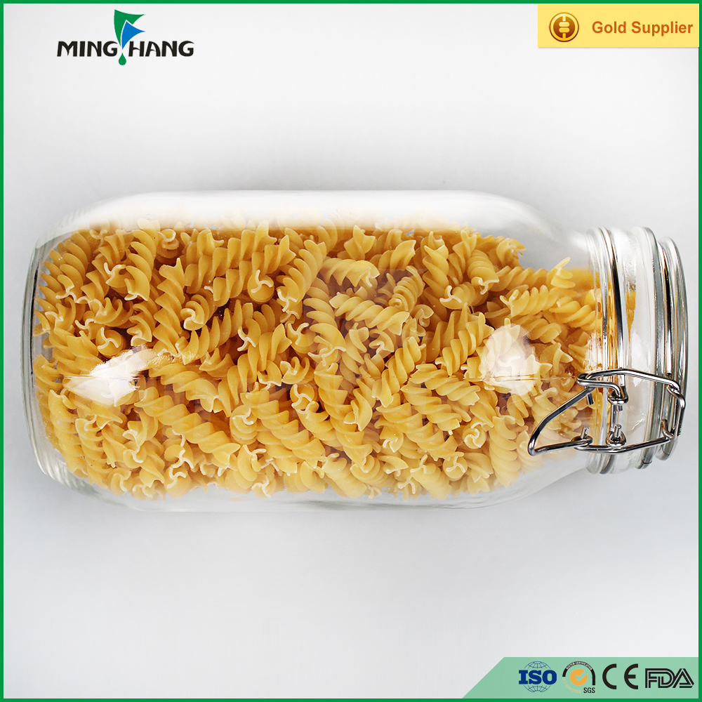 Storage Jars with Cilp Lid Top Clear Canister Large Aritight Glass Canned Food for Nuts Oats Canning Cereal Pasta