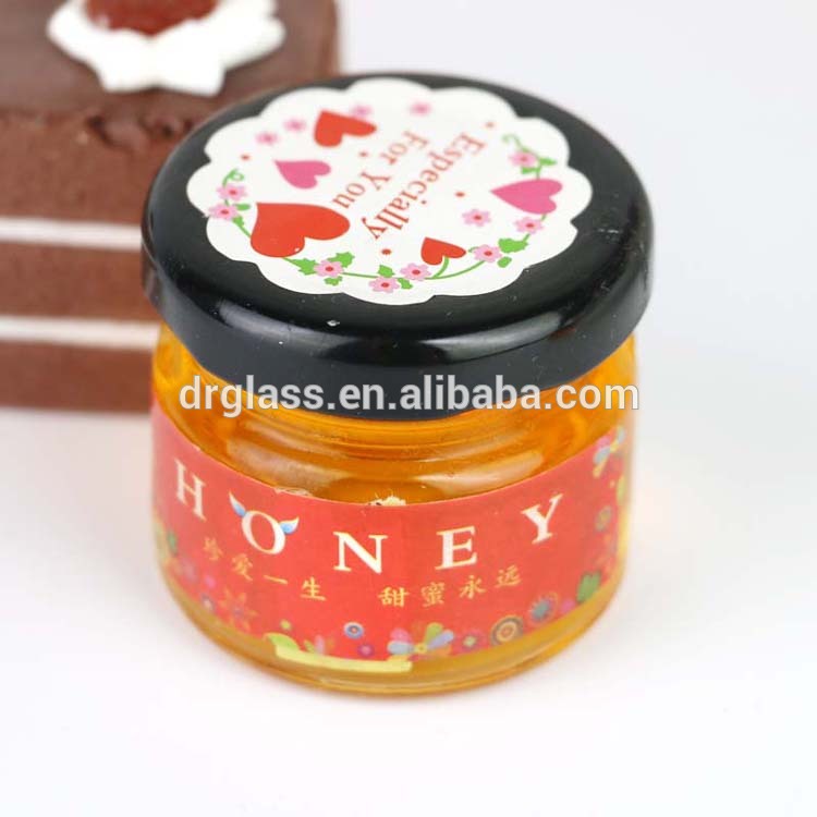 Storage Small Cheap 25ML35ML/50ML Round Honey Glass Bottle Jar With Metal Lid