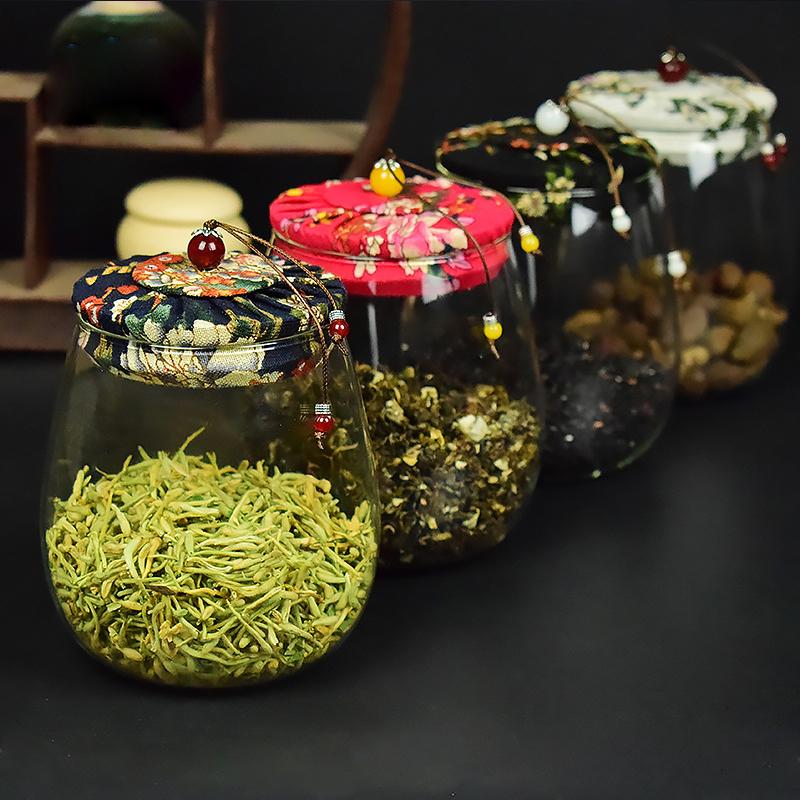 Storage Tank Food Container Bamboo Covered High Borosilicate Food Sealed Glass Tank Kitchen Miscellaneous Grain Organizer