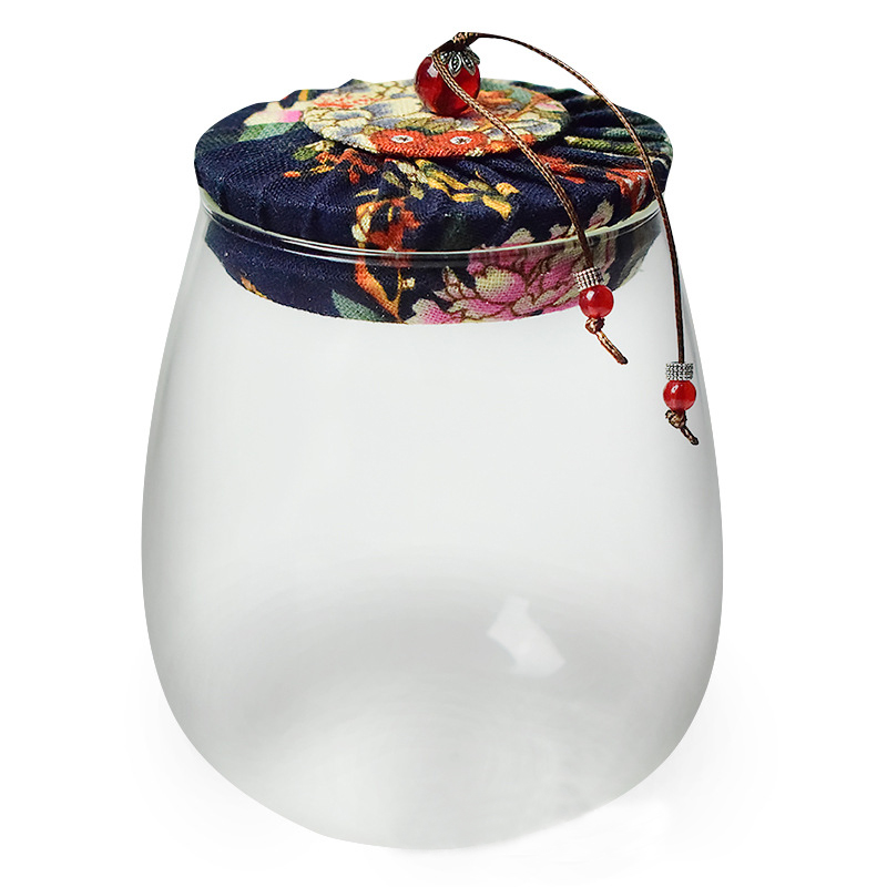 Storage Tank Food Container Bamboo Covered High Borosilicate Food Sealed Glass Tank Kitchen Miscellaneous Grain Organizer