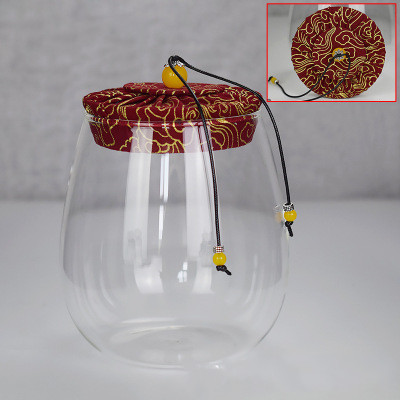 Storage Tank Food Container Bamboo Covered High Borosilicate Food Sealed Glass Tank Kitchen Miscellaneous Grain Organizer