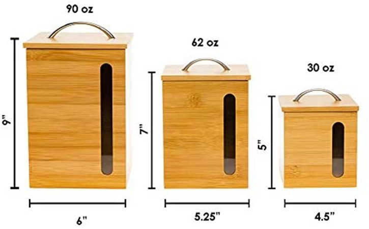Storage holder bamboo deodorant exclusive kitchen jar containers wholesale