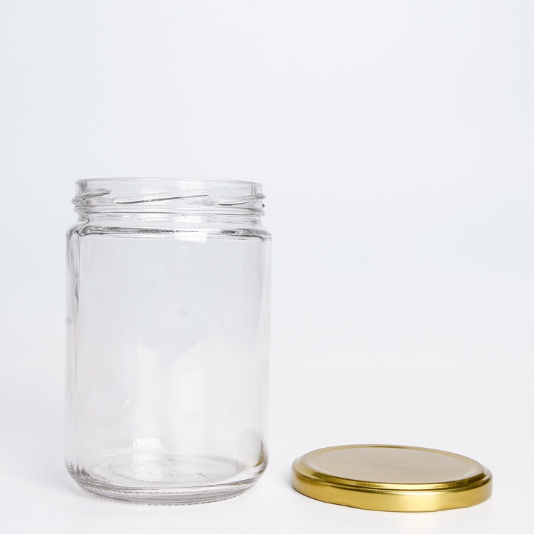 Storage jar  450ml  Food glass jar container for packaging honey jelly with metal lid