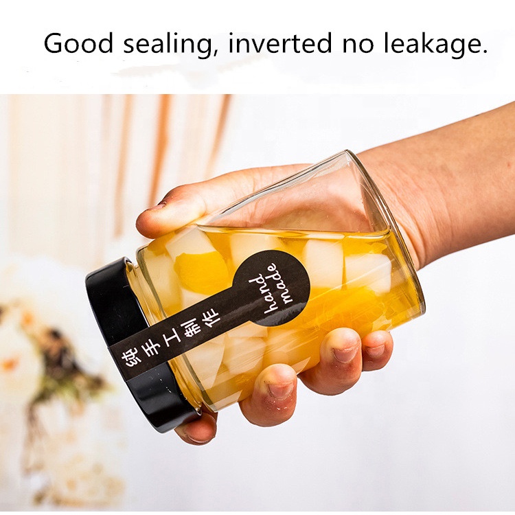 Storage jar Food glass jar container for packaging honey jelly with deep metal lid