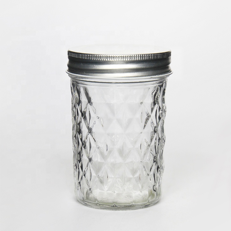 Storage jars suppliers 250 ml Clear tapered ice cream honey jam glass jar with tinplate lid
