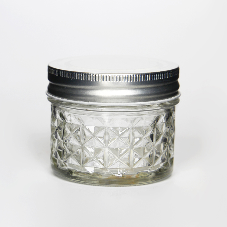 Storage jars suppliers 250 ml Clear tapered ice cream honey jam glass jar with tinplate lid