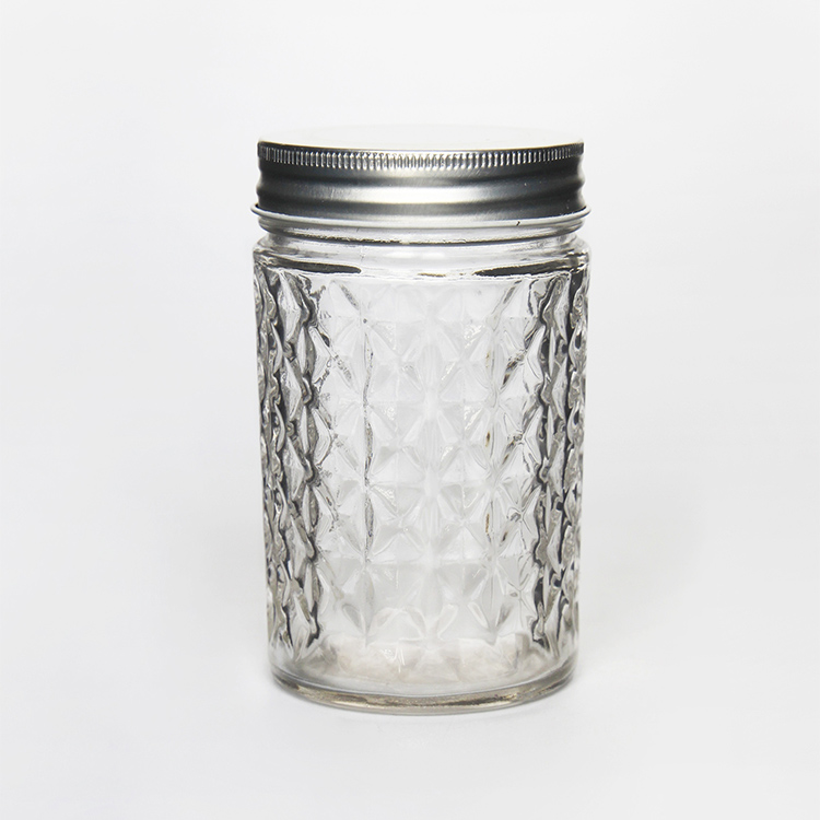 Storage jars suppliers 250 ml Clear tapered ice cream honey jam glass jar with tinplate lid