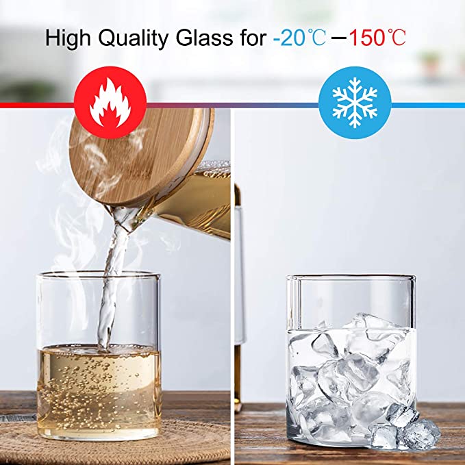 Storage tank with sealed bamboo cover transparent glass sealed tank glass perfume tank is suitable for kitchen