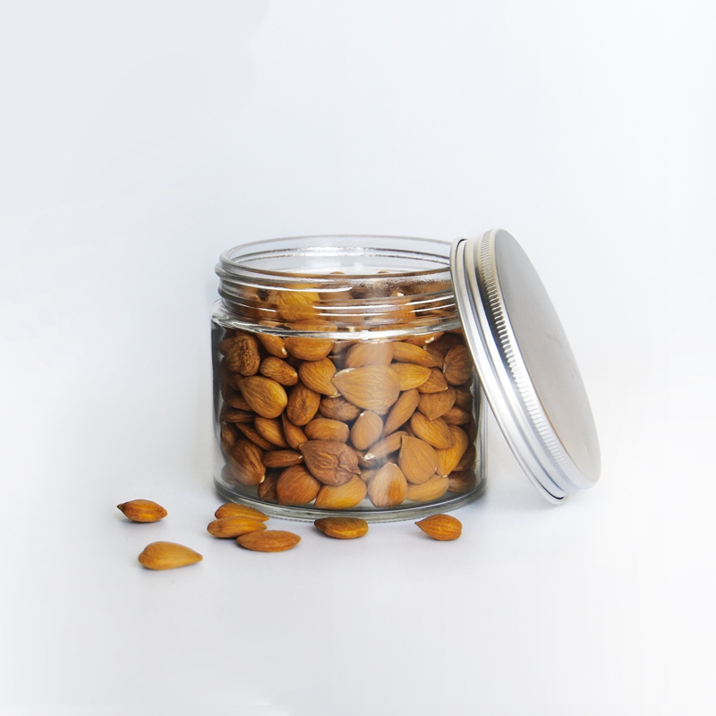 Straight 300ml Home Storage Glass Jar With Lid For Canning Food Jam With Cover Metal Lids