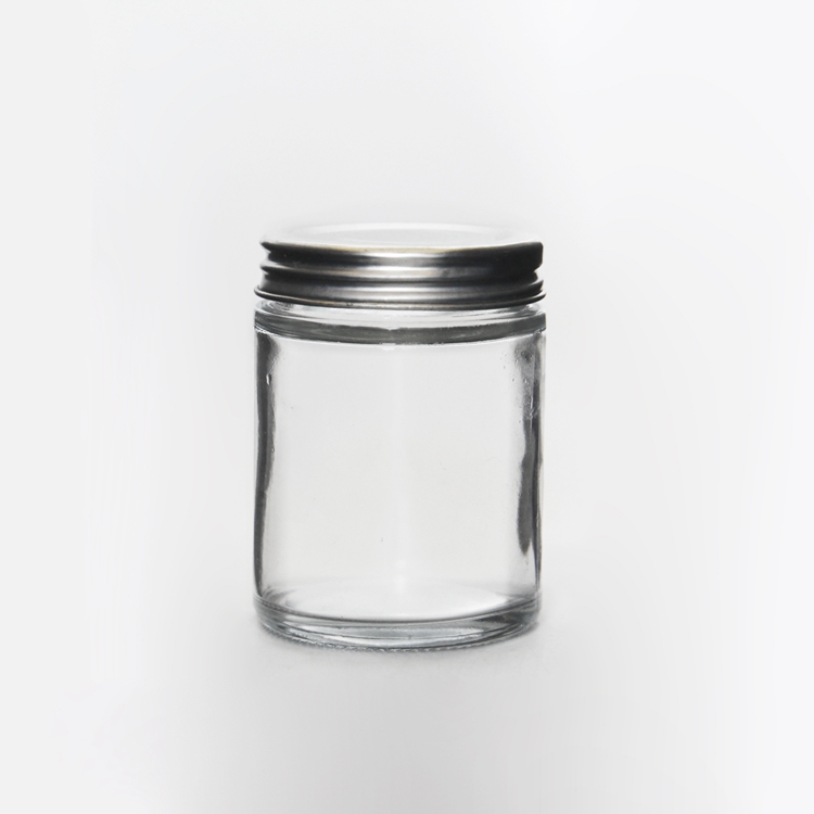 Straight Round Wide Mouth  Glass Jar 8oz With Black /Golden /Silver Screw Lid For Jam Sauce