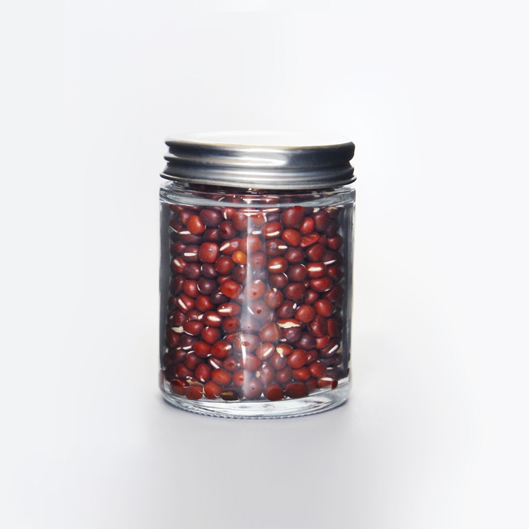 Straight Round Wide Mouth Glass Jar 8oz With Black /Golden /Silver Screw Lid For Jam Sauce