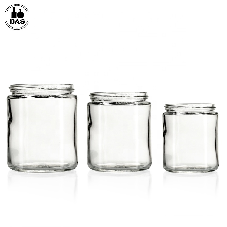 Straight Side 1 oz 2oz 4oz 8oz Clear Glass Ointment Cream Cosmetics Jar for 30ml cosmetics containers