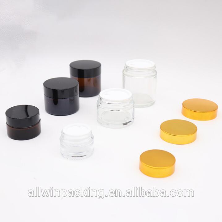 Straight Side 1 oz 2oz 4oz 8oz Clear Glass Ointment Cream Cosmetics Jar