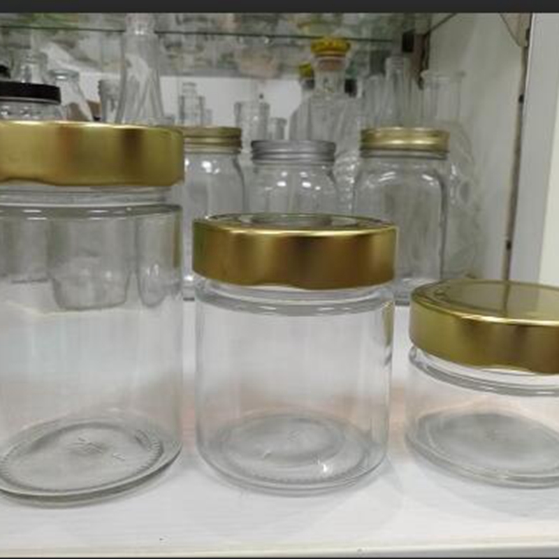 Straight Side 106ml/212ml/314ml Food Jars Empt Glass Bottle With Black Sliver Gloden Twist Off Tops