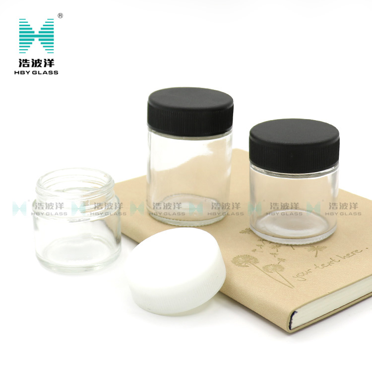 Straight Side 1oz 2oz 4oz 8oz Clear Glass Ointment Cream Cosmetics Jar for 30ml cosmetics containers