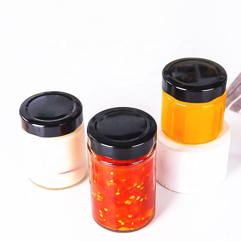 Straight Side Empty 100ml 150ml 180ml 280ml 380ml 500ml 750ml Container Storage Honey Pickles Jam Sauce Jelly Glass Jar Deep lid