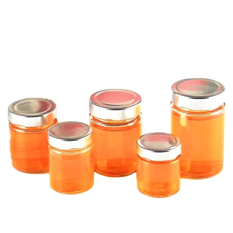 Straight Side Empty 100ml 150ml 180ml 280ml 380ml 500ml 750ml Container Storage Honey Pickles Jam Sauce Jelly Glass Jar Deep lid