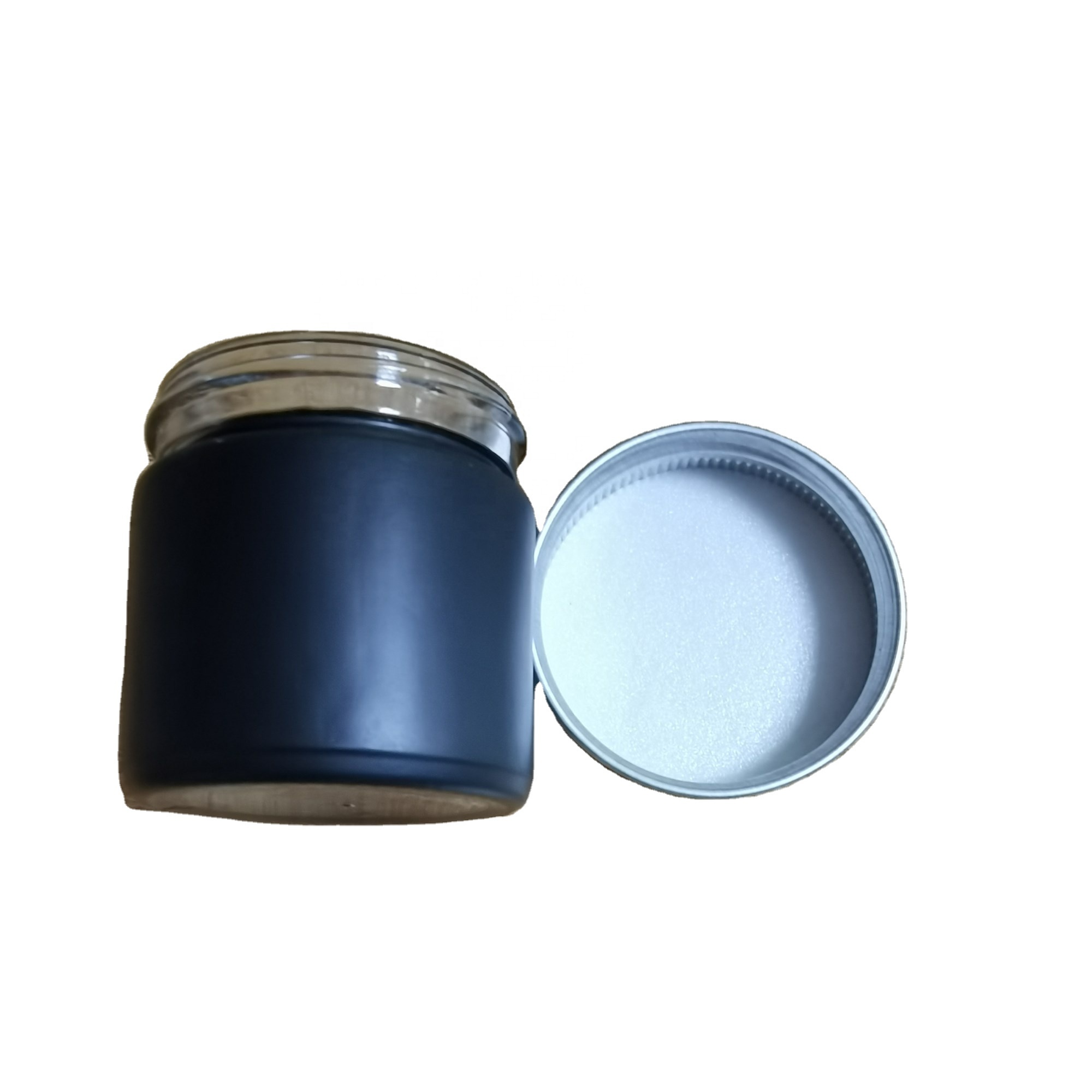 Straight Side Glass Regular Mouth Mason Jar With Metal Lid 1oz Matte Black