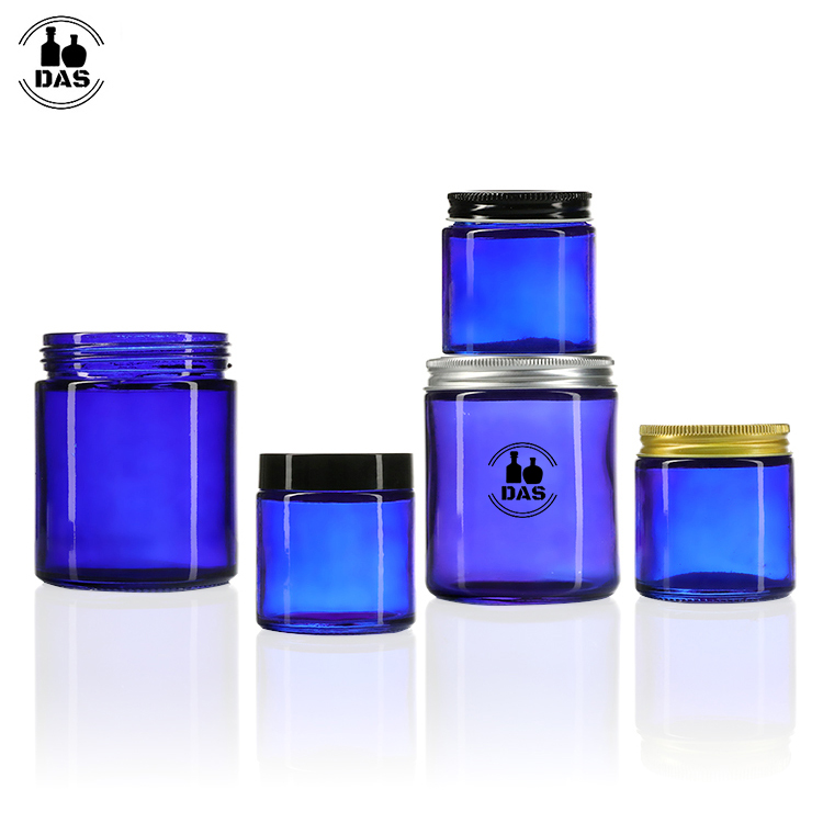Straight Sided 15g 30g 2oz 4oz 8oz Amber Frosted Clear Luxury Face Cream Cosmetic Glass Jar for Lotion Containers With Lid