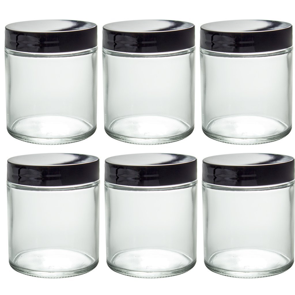 Straight Sided Clear Amber 8OZ Body Butter Jars also Cream Container With Plastic Lid