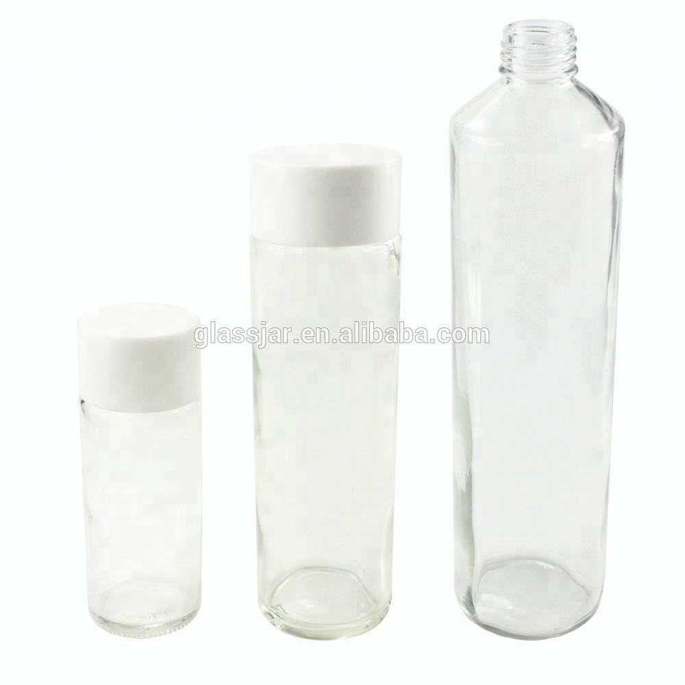 Straight round shape water glass bottle 500ml for drinking