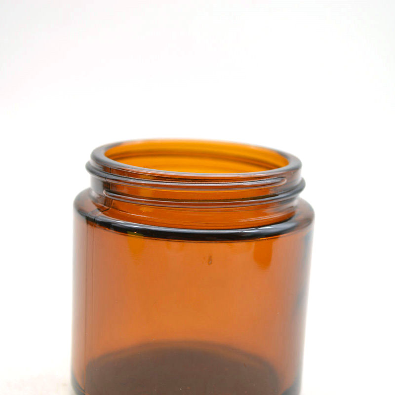 Straight side 4oz amber glass jar for candle with golde aluminium lid