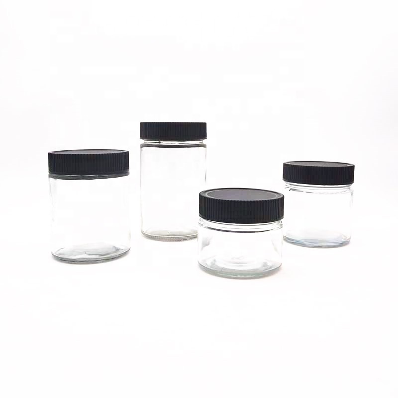 Straight side glass jar  6oz 8oz 10oz 250ml 300ml empty glass  food container cosmetic storage jar candle jar holder with lid