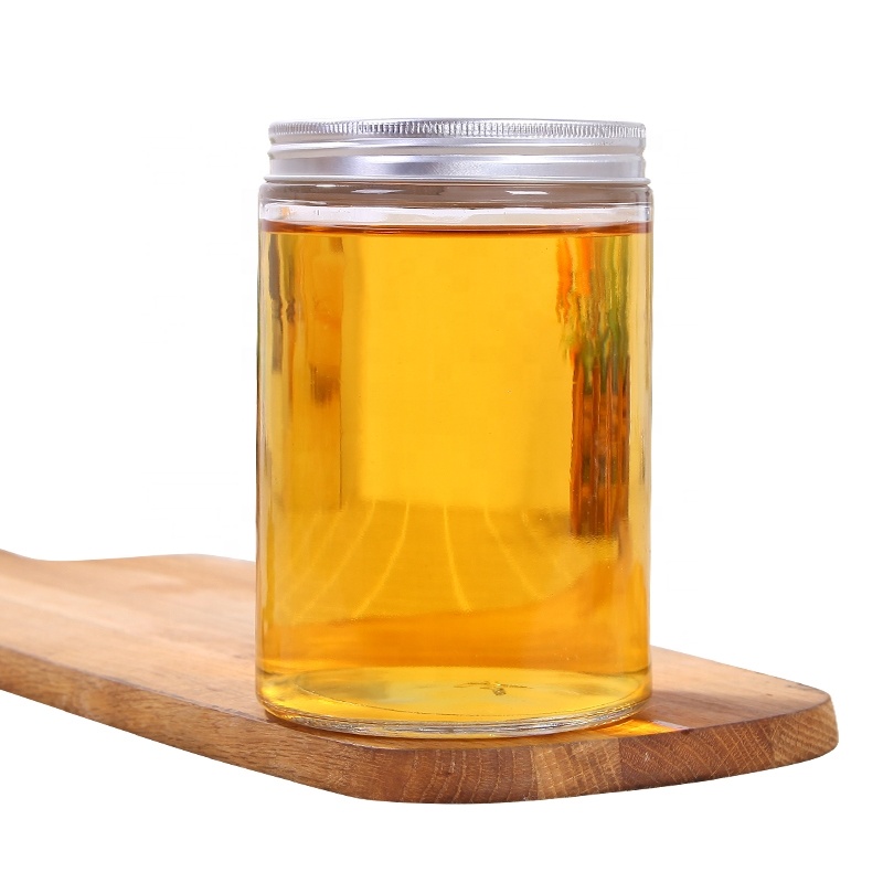 Straight side glass jar 6oz 8oz 10oz 250ml 300ml empty glass food container cosmetic storage jar candle jar holder with lid