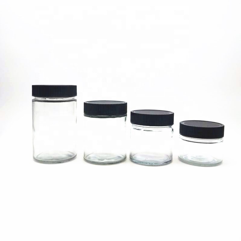 Straight side glass jar 6oz 8oz 10oz 250ml 300ml empty glass food container cosmetic storage jar candle jar holder with lid