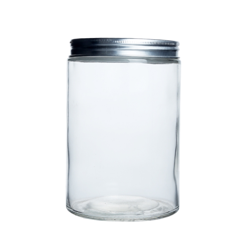 Straight side glass jar 6oz 8oz 10oz 250ml 300ml empty glass food container cosmetic storage jar candle jar holder with lid
