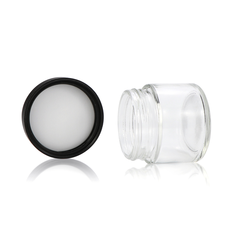 Straight side jars 1 oz 2oz 4oz 8oz clear glass ointment jar for cosmetics