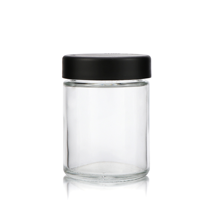 Straight side jars 1 oz 2oz 4oz 8oz clear glass ointment jar for cosmetics