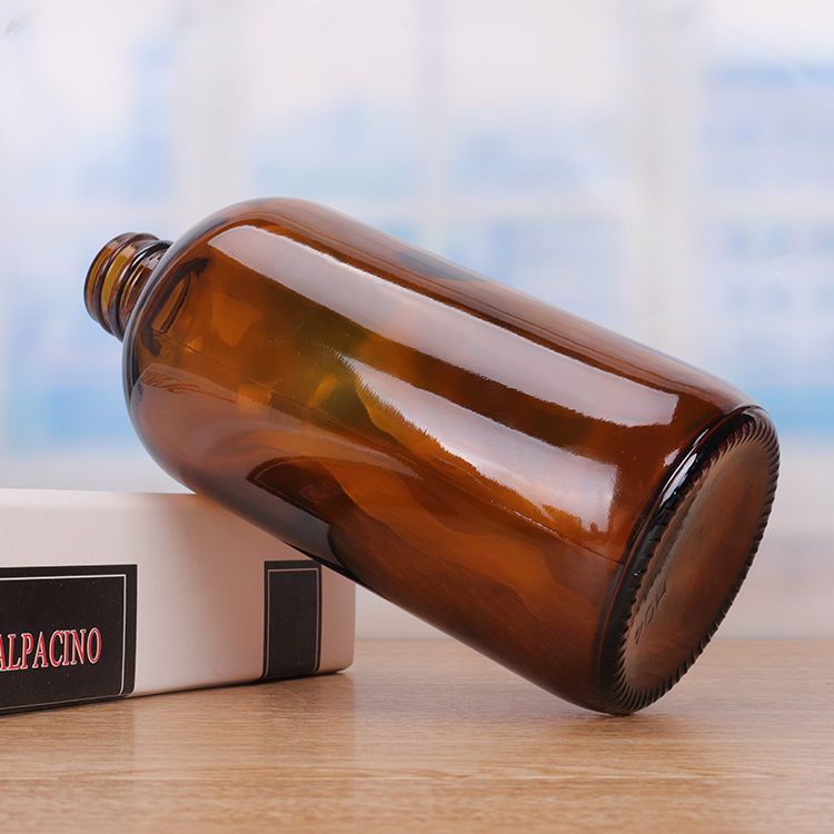 Strong Seal Black Cap 0.5oz 1oz 2oz 4oz 8oz 16oz 32oz Brown Amber Boston Glass Bottle