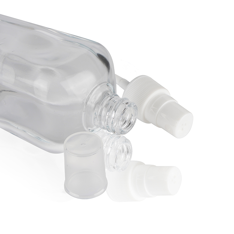 Style 50ml Unique Perfume Bottles with Sliver/plastic Pump The Fine Quality New Glass Cosmetic Package Plastic Screen Printing