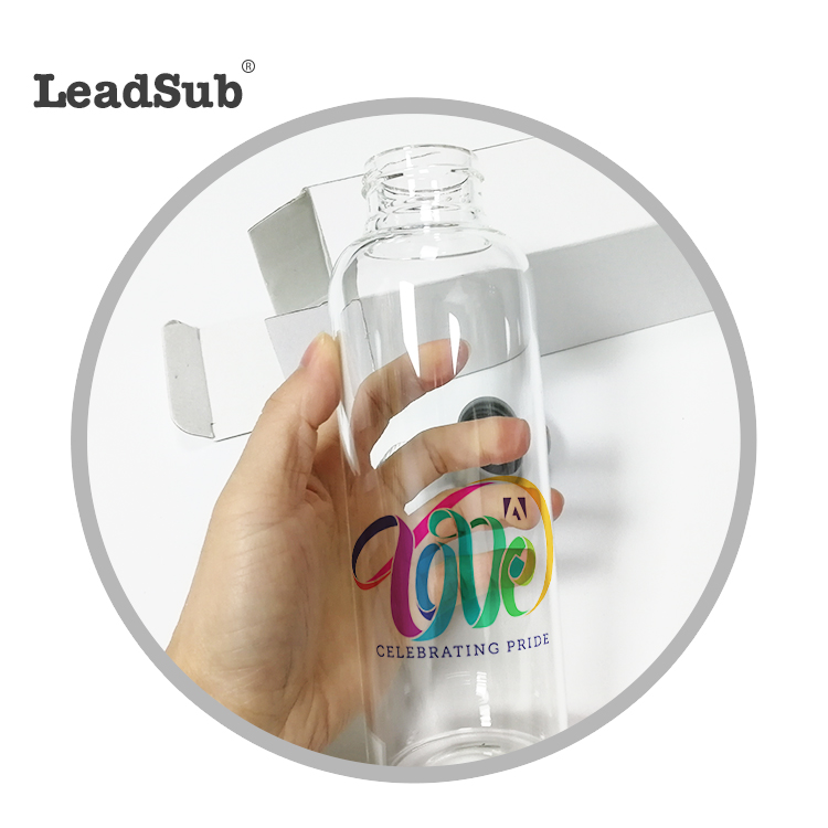 Sublimation custom coated glass water bottles blank clear sublimation glass sport drinking water bottle sublimation with rope