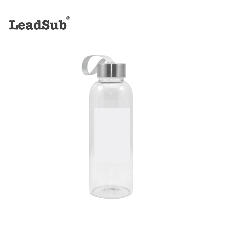 Sublimation custom coated glass water bottles blank clear sublimation glass sport drinking water bottle sublimation with rope